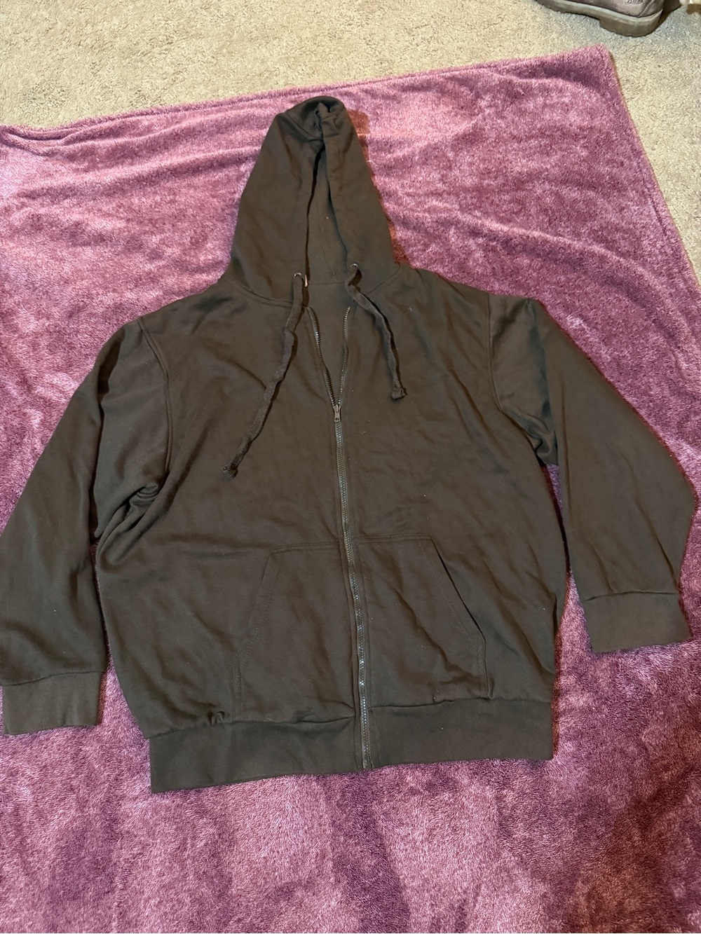 Men's Black Full-Zip Hoodie Sweatshirt